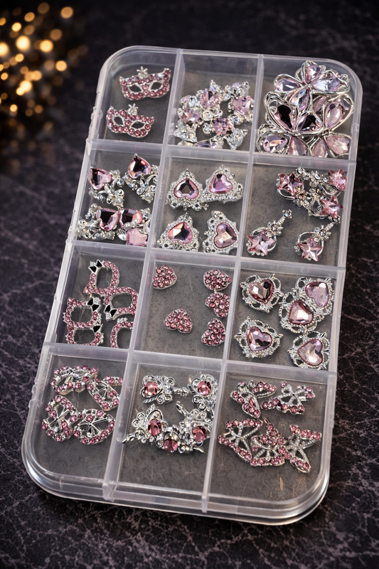 Gel-Le - Heart & Butterfly Assorted Pink Charms 3D
