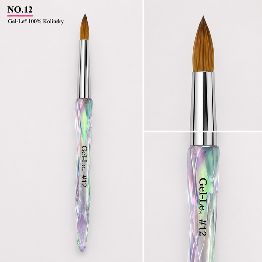 Gel-Le - Acrylic Brush 100% Kolinsky (Crystal Handle)(Pressed)