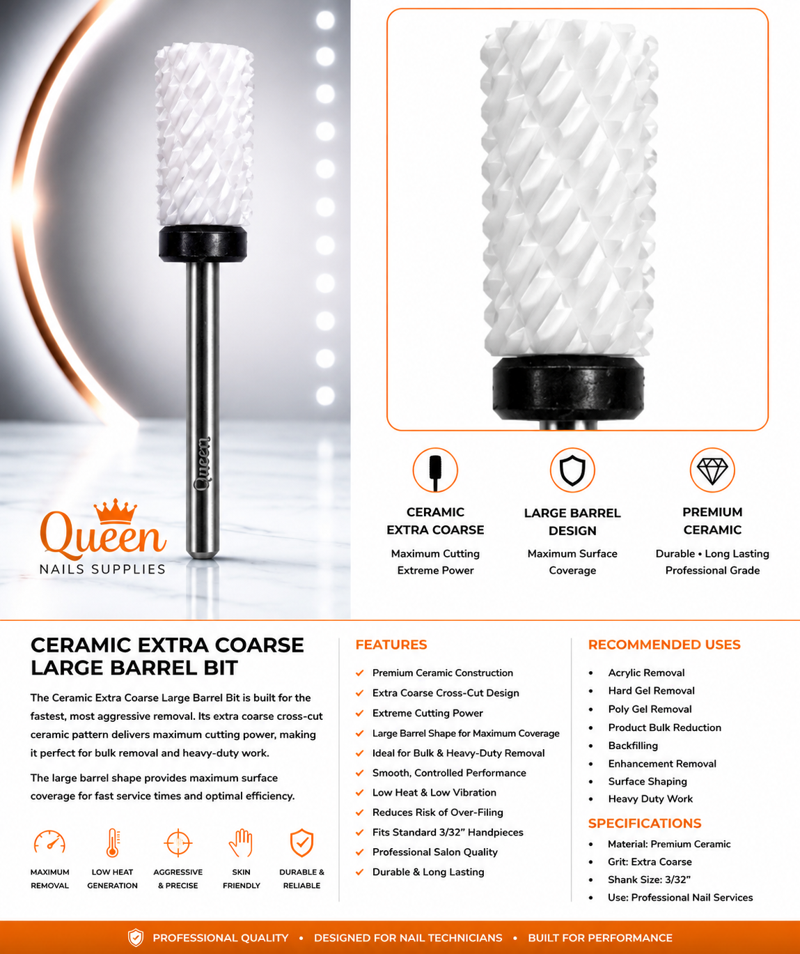 Ceramic X Coarse Bit - Large Barrel