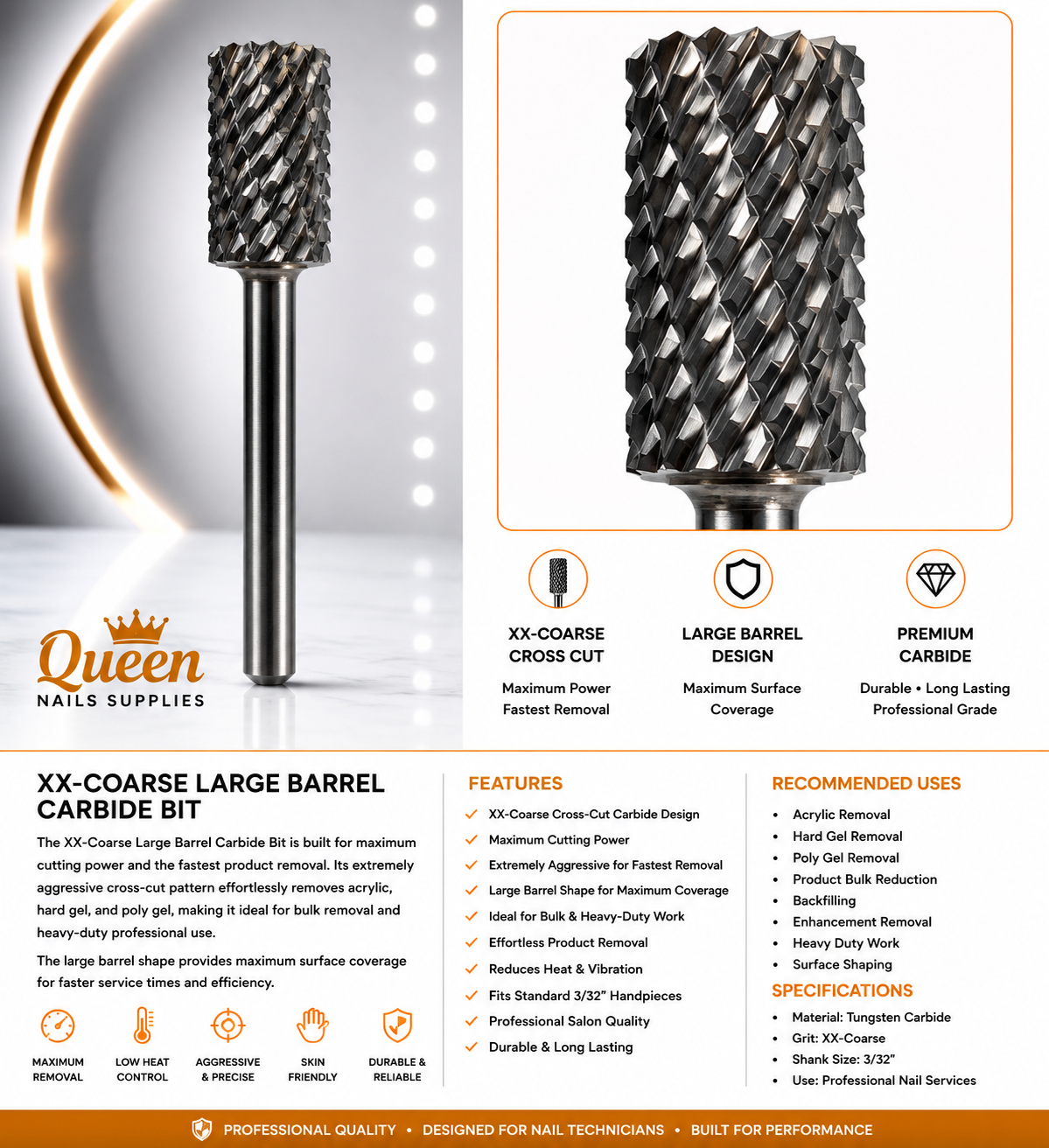 Carbide XX Coarse Bits -Large Barrel