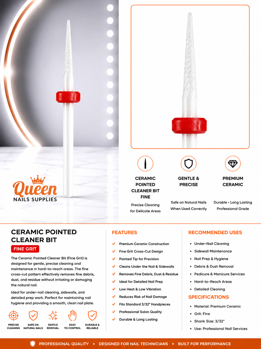Ceramic Pointed Bits - Fine