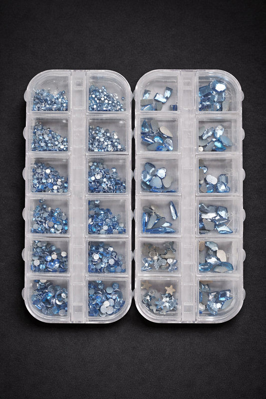 Queen - Blue Rhinestone - Gems - Duo Set - #18