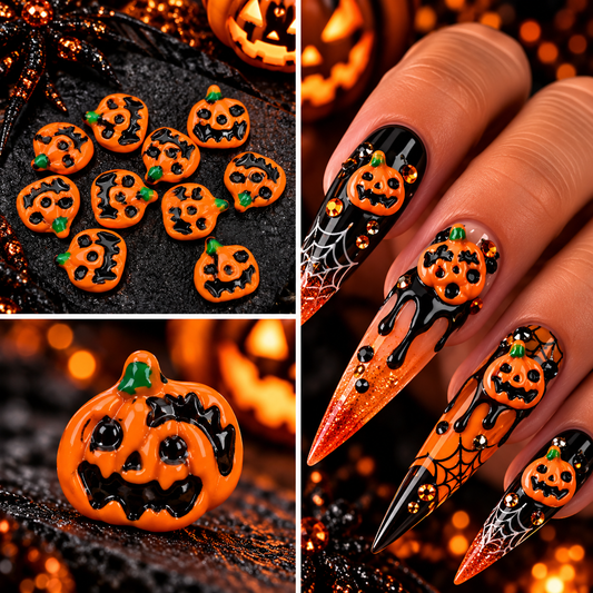 Queen - Nail Charms 10pc - #422 Jack-O-Lantern Halloween