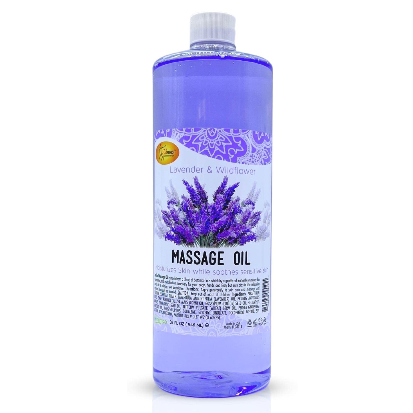 Spa Redi Massage Oil - Lavender & Wildflower 32oz