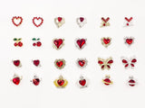 Assorted charms - Red Stone 240pc