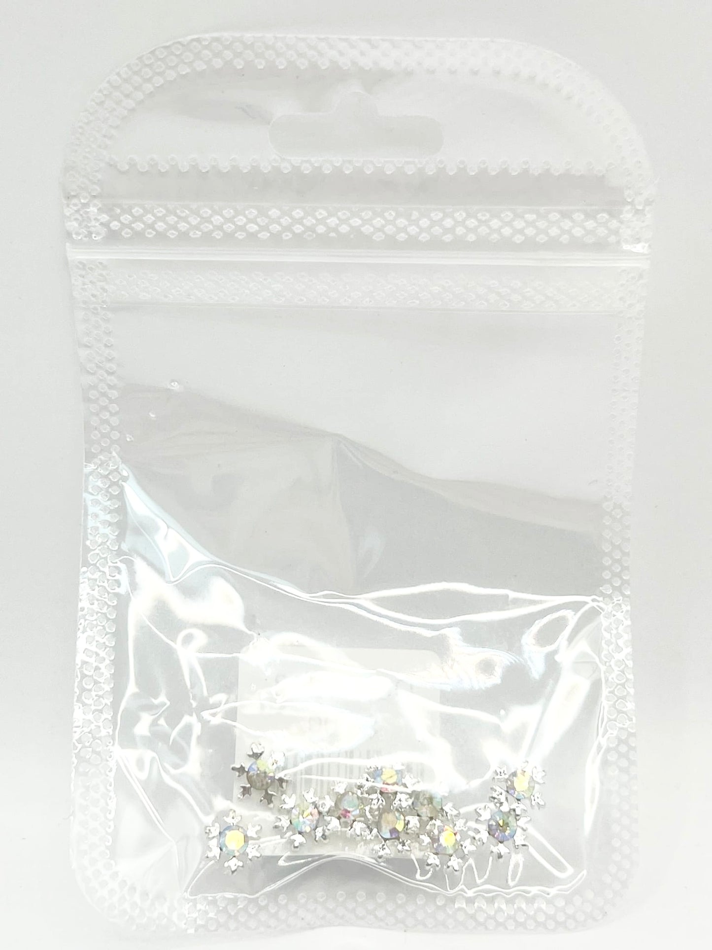 Queen - Nail Charms 10pc - #248 Silver Small Gem Snowflakes