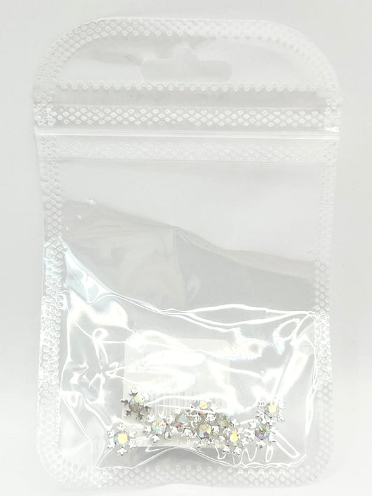 Queen - Nail Charms 10pc - #248 Silver Small Gem Snowflakes