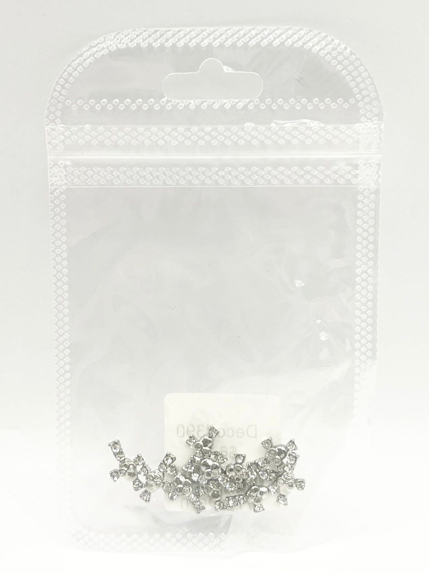 Queen - Nail Charms 10pc - #390 Silver Skull Crosses