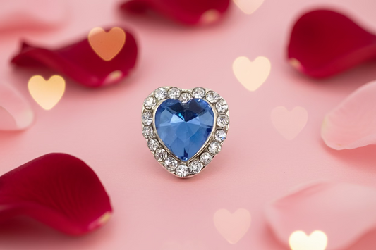 Queen - Nail Charms 10pc - #051 Gold Blue Hearts