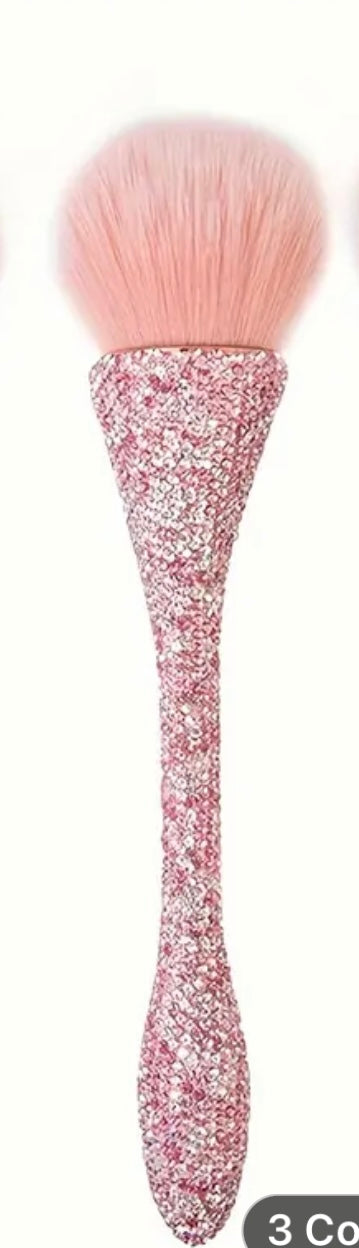 Dust Brush -Pink Rhinestones