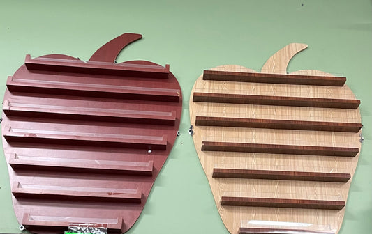 Polish Wall Rack - Wood Apple w/ Design