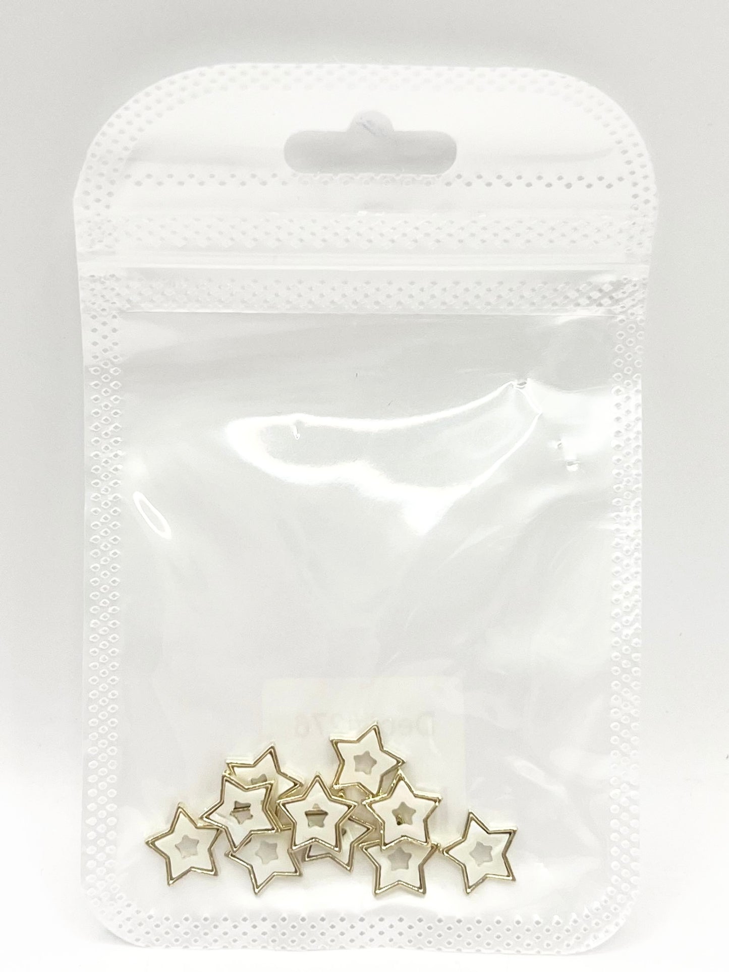 Queen - Nail Charms 10pc - #276 Gold White Stars