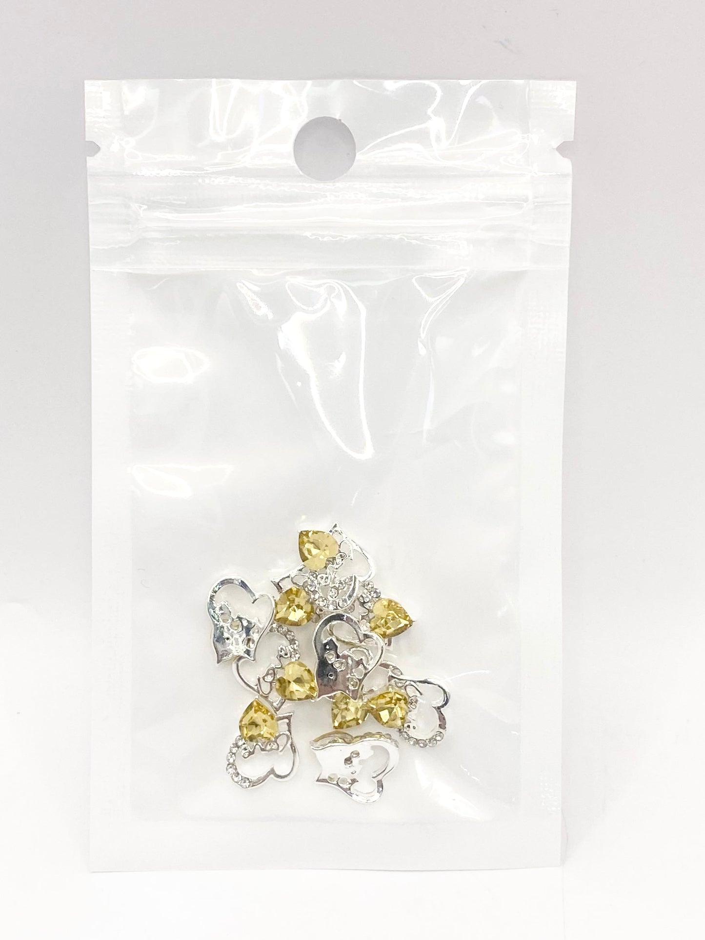 Queen - Nail Charms 10pc - #095 "Love" Yellow Hearts