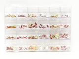 Assorted charms - Red Stone 240pc