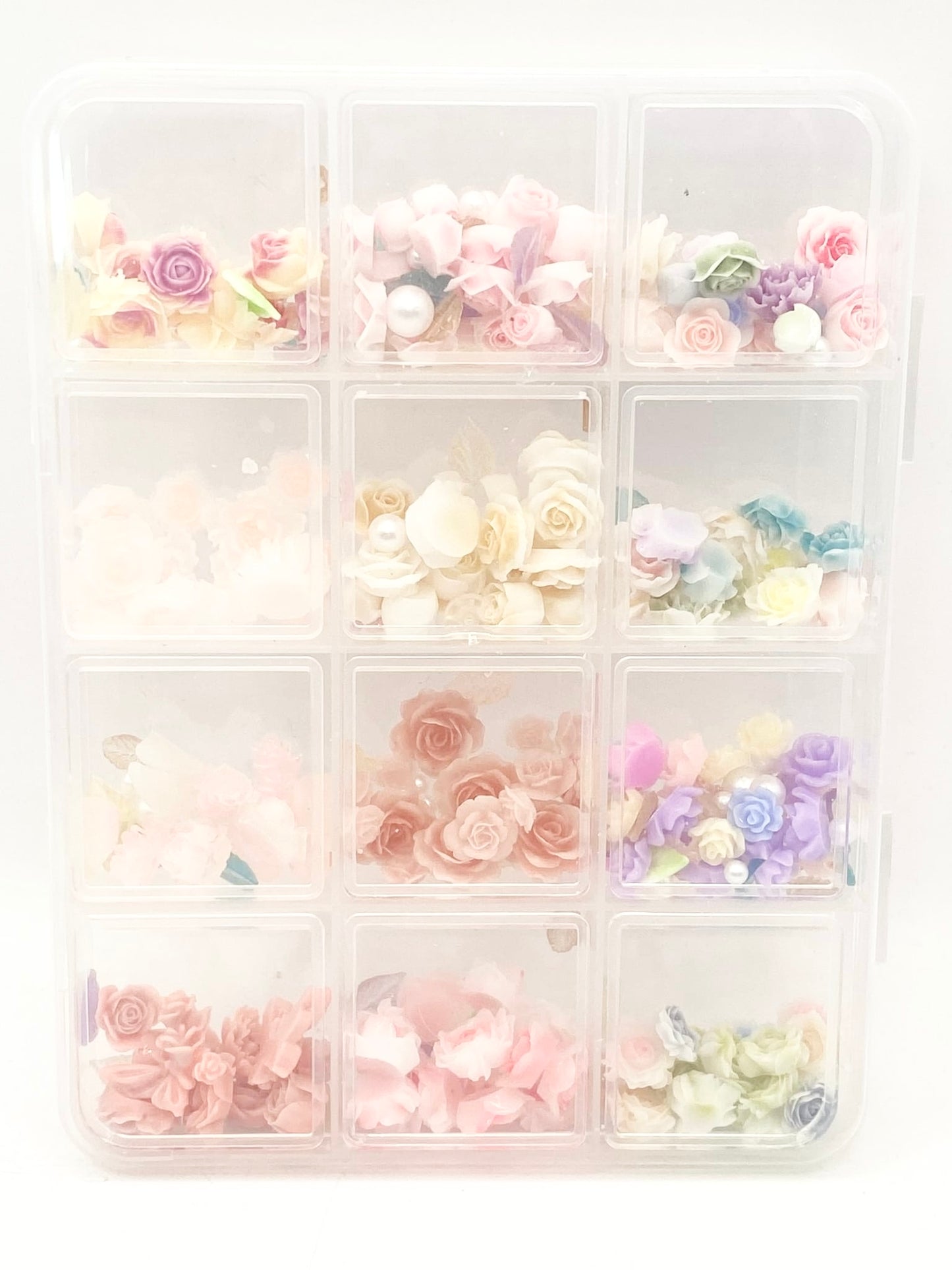 Assorted Nail Charms Set - Light Flower (12 Types)