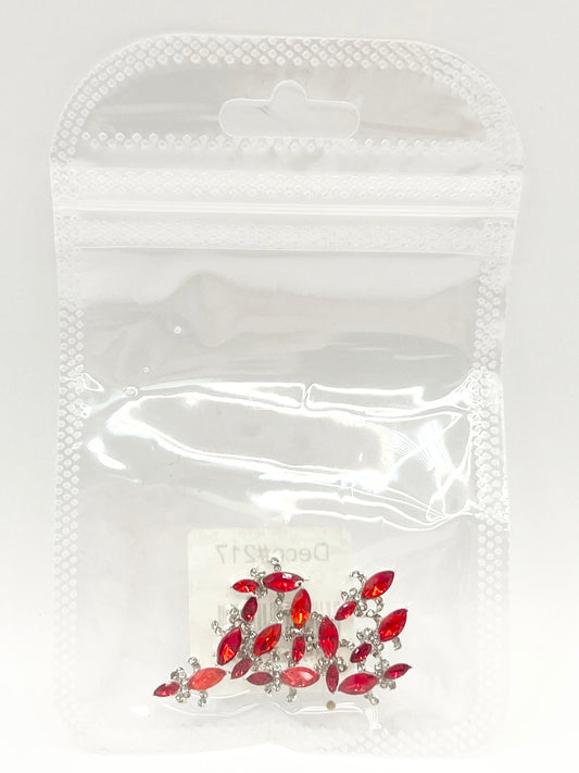 Queen - Nail Charms 10pc - #217 Silver Red Crest