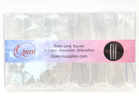 Queen - Full Cover Tips - 3xl Square Nail 360pc