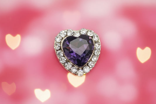 Queen - Nail Charms 10pc - #052 Purple Hearts Gold