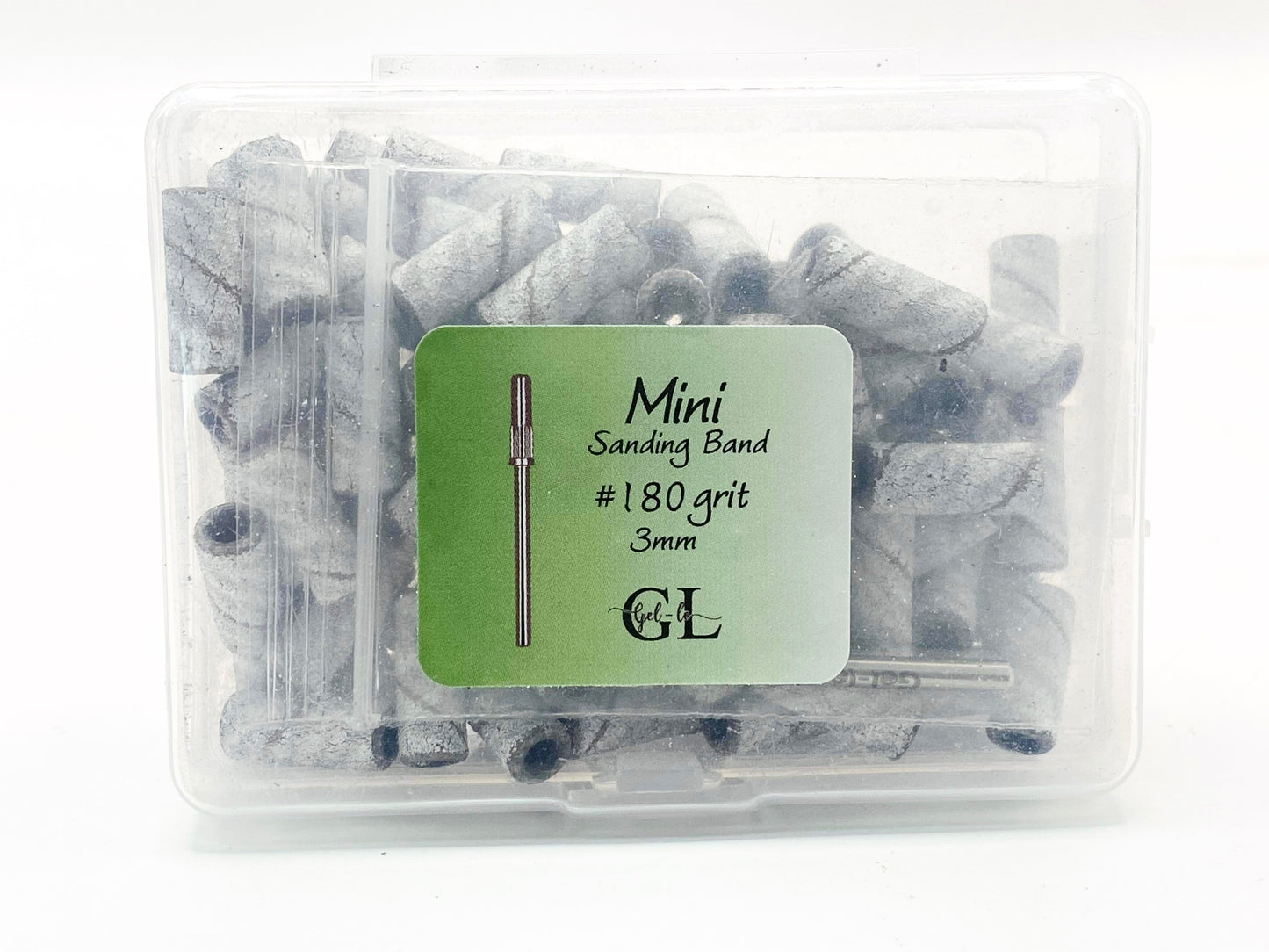 Gel-Le - Mini White Sand Bands 100pc - Medium 180 Grit