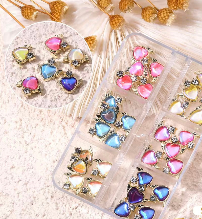 Gel-Le Heart Charms Assorted Colors 3D