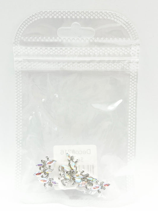 Queen - Nail Charms 10pc - #216 Silver Iridescent Crest