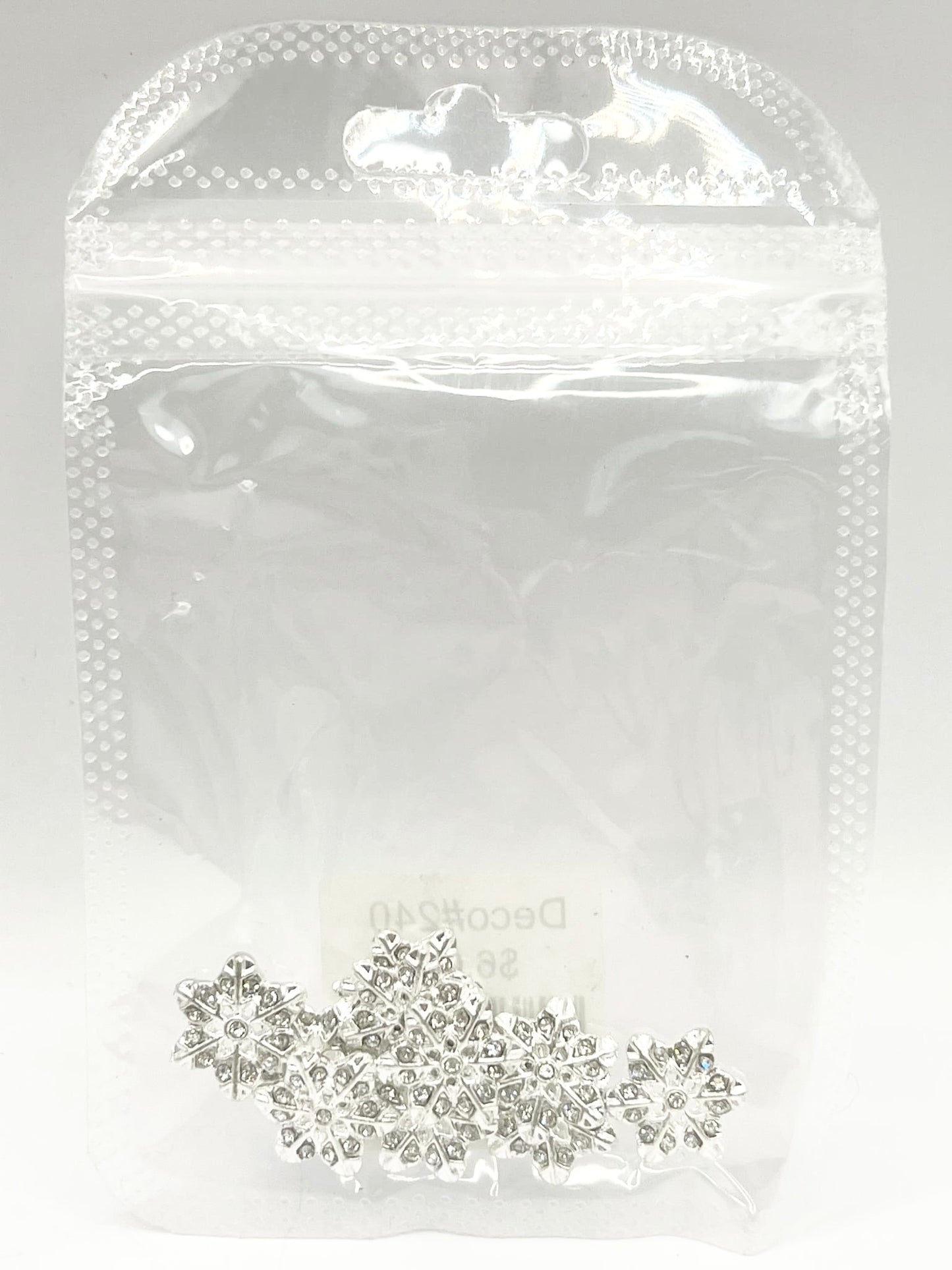 Queen - Nail Charms 10pc - #240 Silver Big Crystal Snowflakes