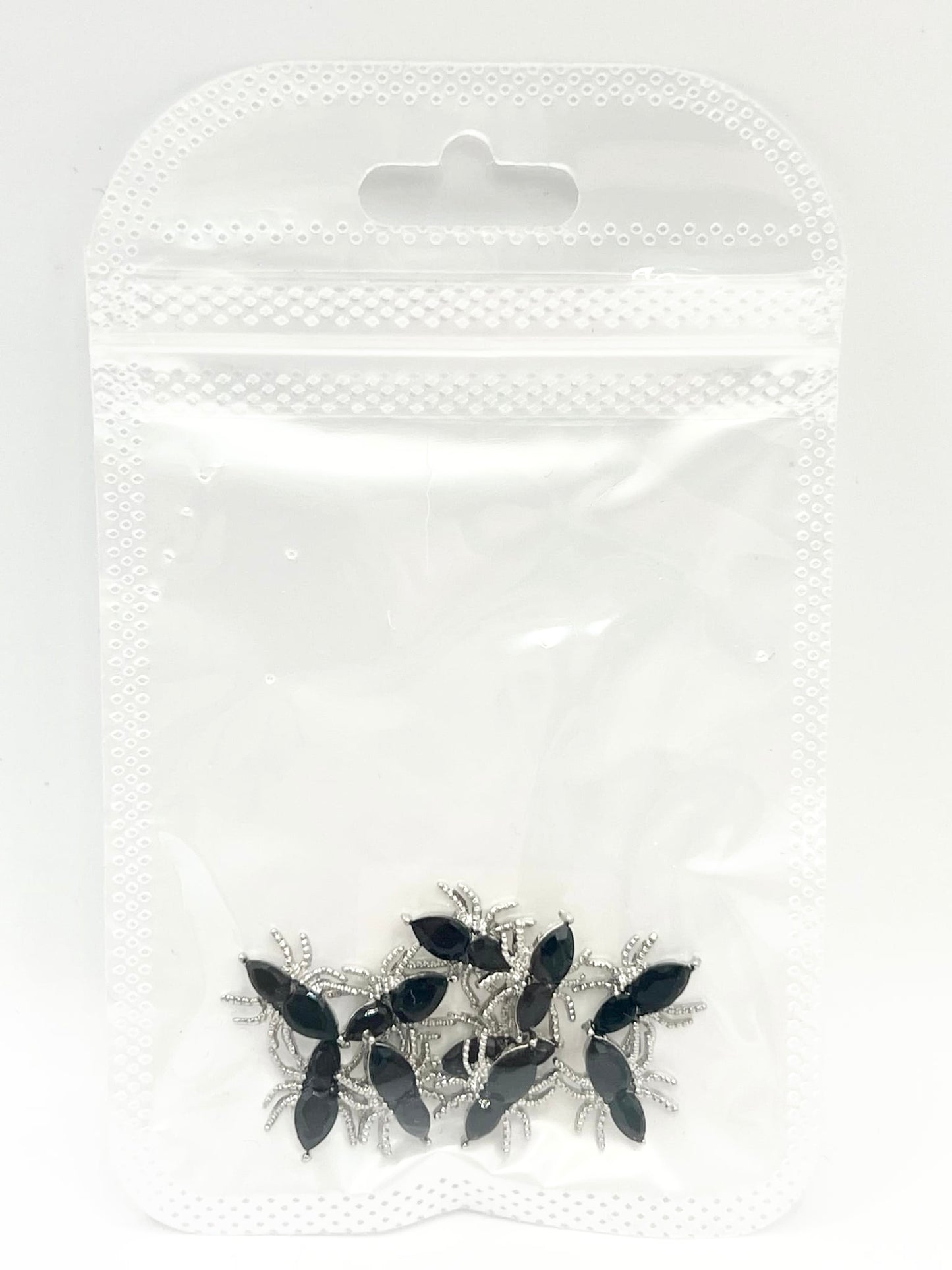 Queen - Nail Charms 10pc - #401 Silver Black Spiders