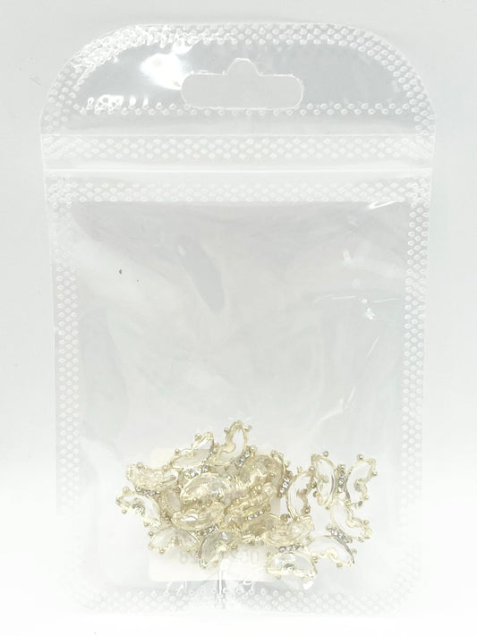 Queen - Nail Charms 10pc - #340 Gold Clear Butterflies