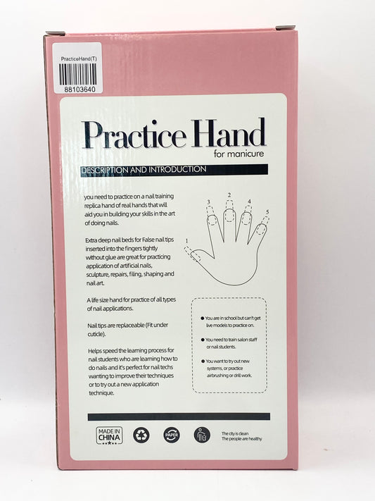 Gel-Le - Premium Practice silicone Hand w/ Tips