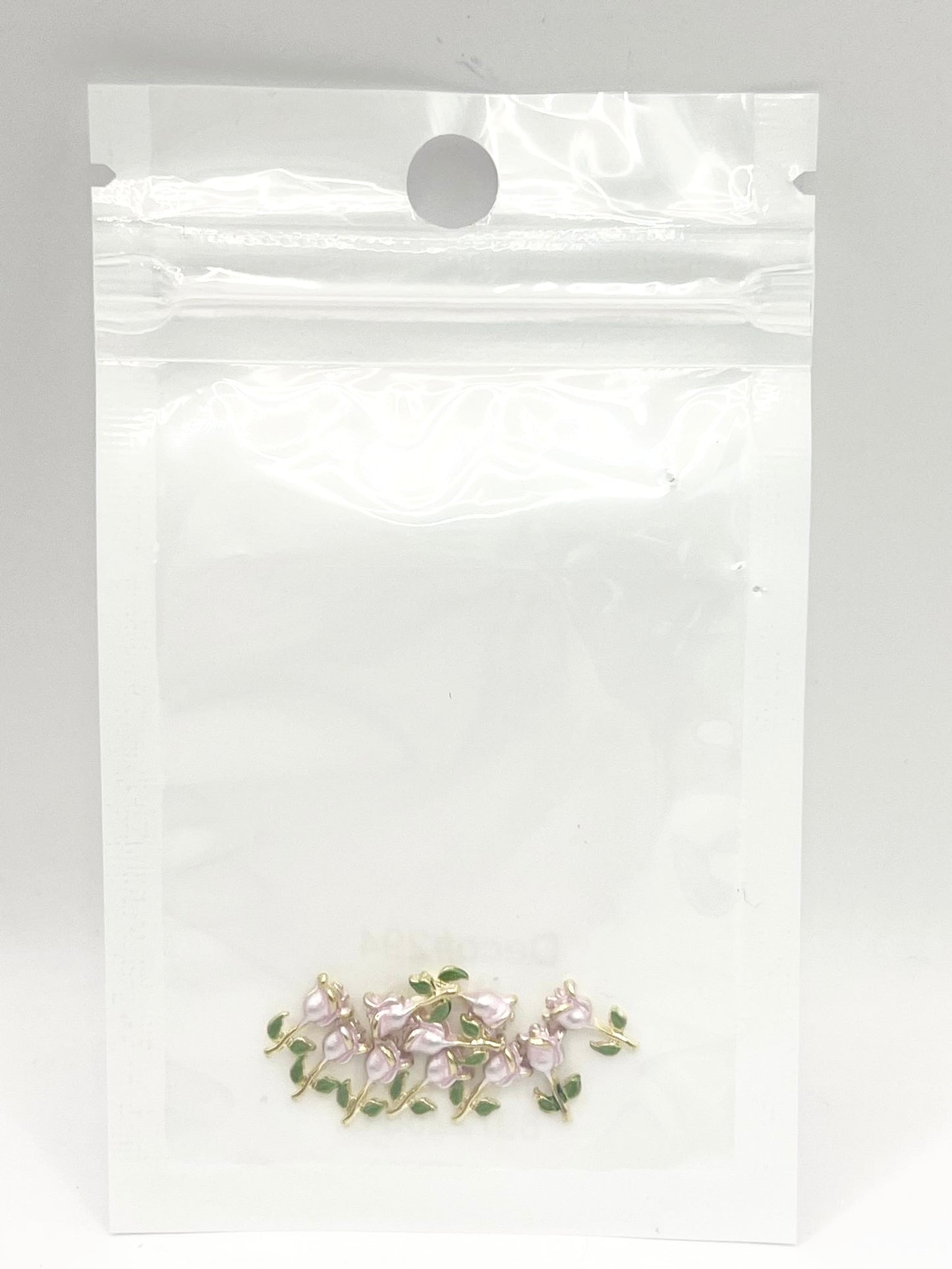 Queen - Nail Charms 10pc - #294 Gold Pink Roses