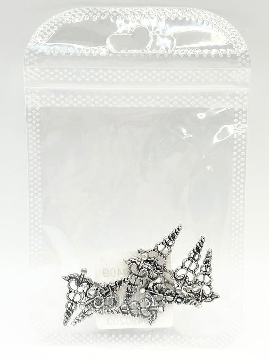 Queen - Nail Charms 10pc - #409 Silver Swirly Swords