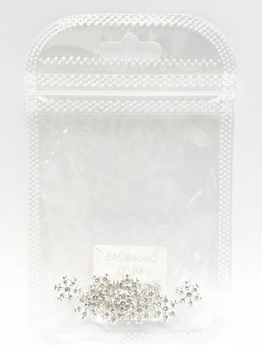 Queen - Nail Charms 10pc - #245 Silver Gem Snowflakes