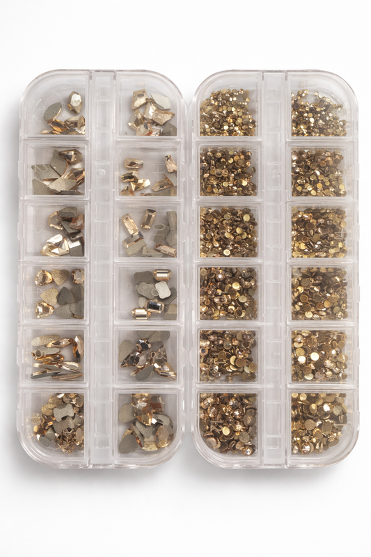 Queen - Gold Rhinestone - Gems - Duo Set - #16