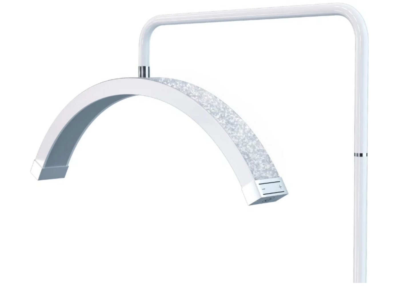 Half Moon Ring Light With Stand (White with Rhinestones)