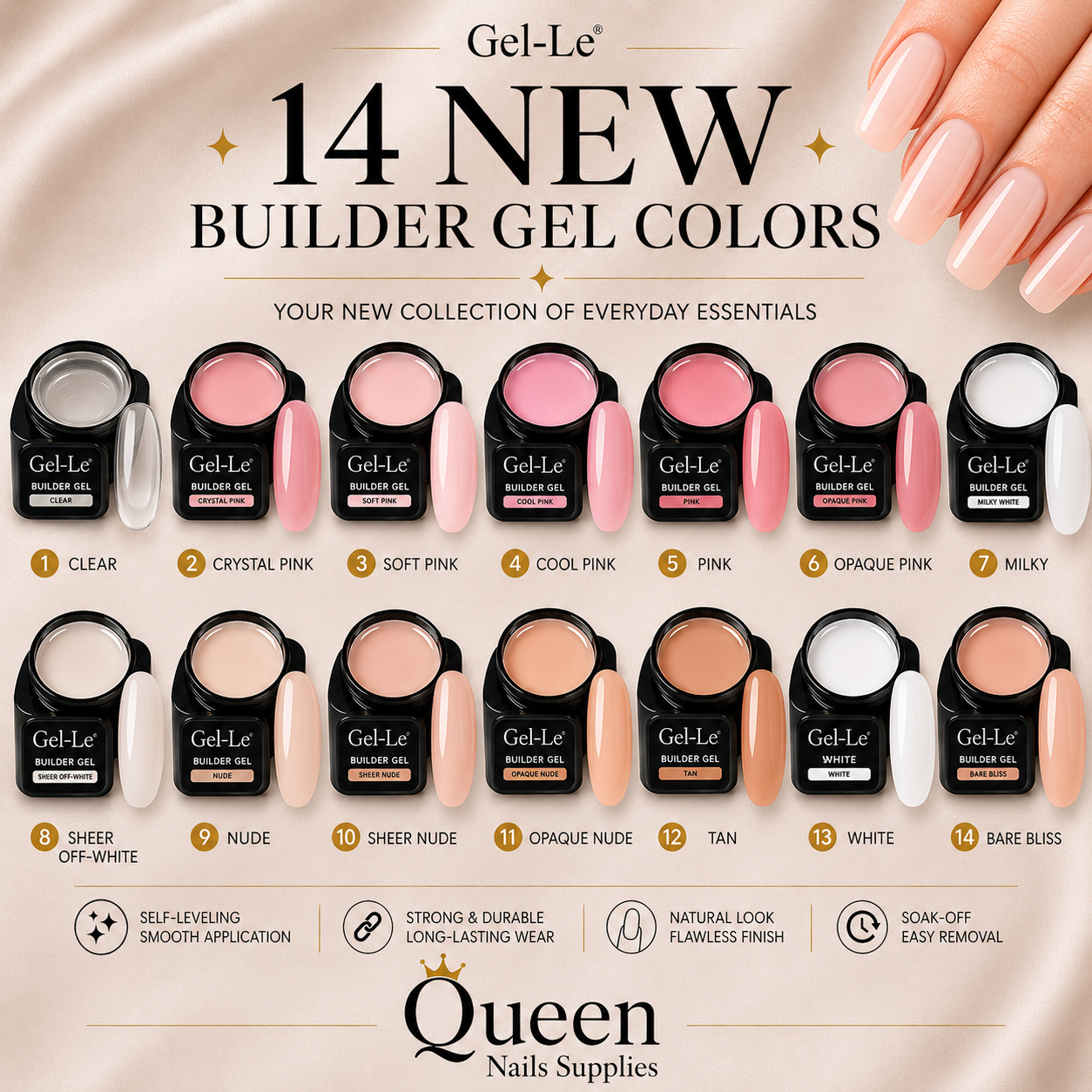 Gel-Le - Builder Gels - BG08 Sheer Off-White 1oz