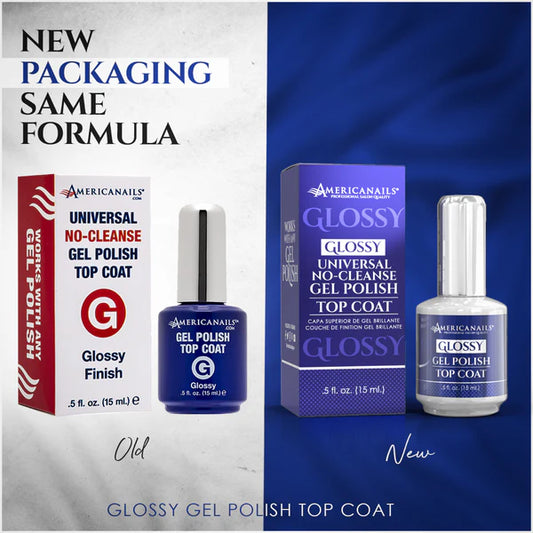 AmericaNails - No-Cleanse Gel Polish Top Coat | Glossy .5oz