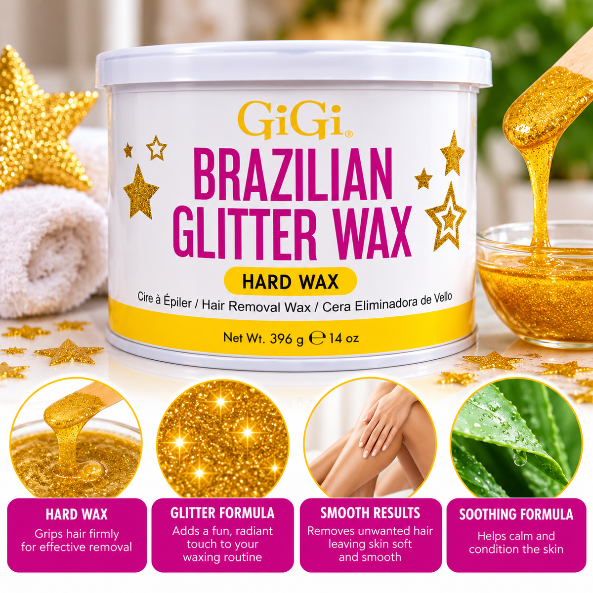 GiGi - Pot Wax - brazilian Glitter Wax Hard Wax