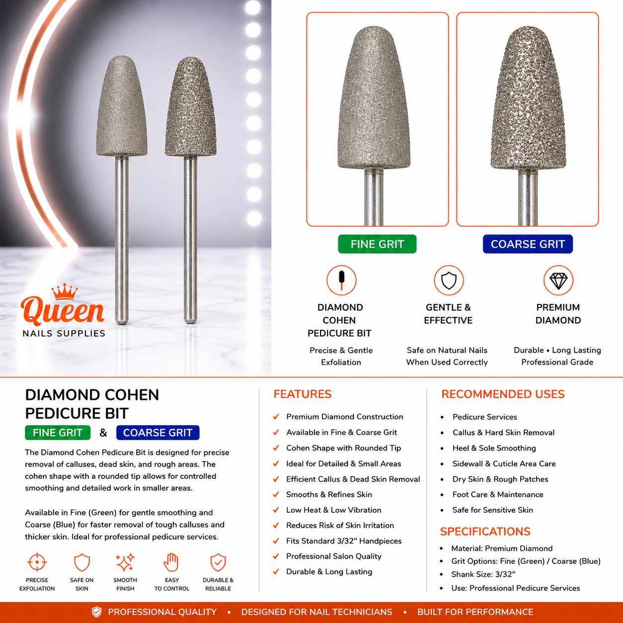 Diamond Cone Pedicure Bit