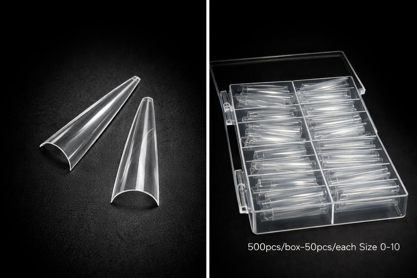 Queen - Clear Stiletto Nail Tips (500pc)