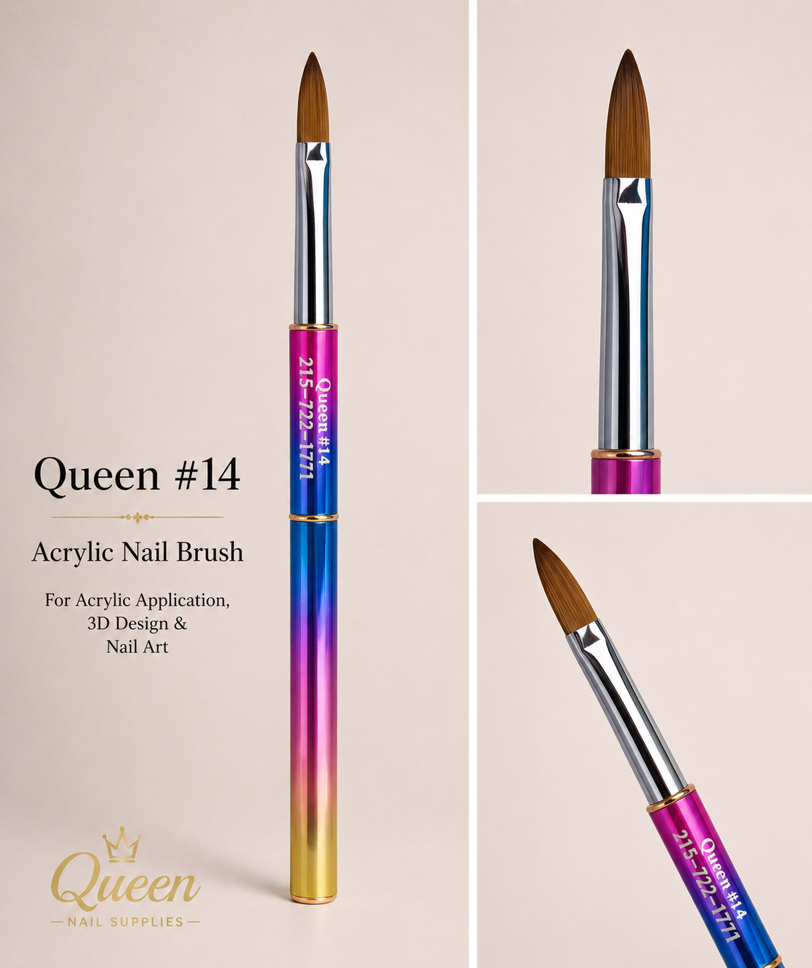 Queens - Acrylic Brushes Kolinsky - Unicorn Handle