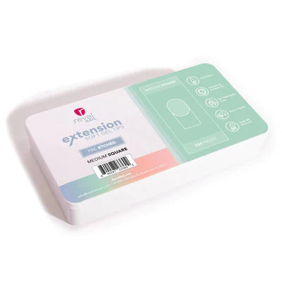 Revel - Full Cover | SOFT GEL NAIL EXTENSIONS | MEDIUM SQUARE 504pc (Pre-Etched)