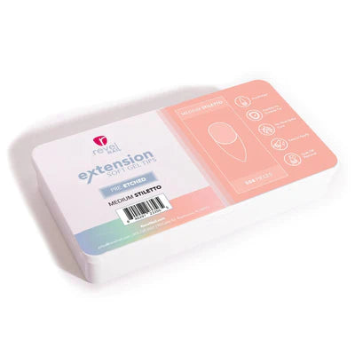 Revel - Full Cover | SOFT GEL NAIL EXTENSIONS | MEDIUM STILETTO 504pc (Pre-Etched)