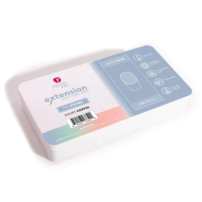 Revel - Full Cover | SOFT GEL NAIL EXTENSIONS | SHORT COFFIN 504pc (Pre-Etched)