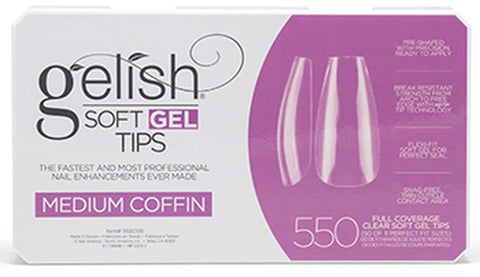 Gelish - Full Cover Soft Gel Tips - Medium Coffin 550pc
