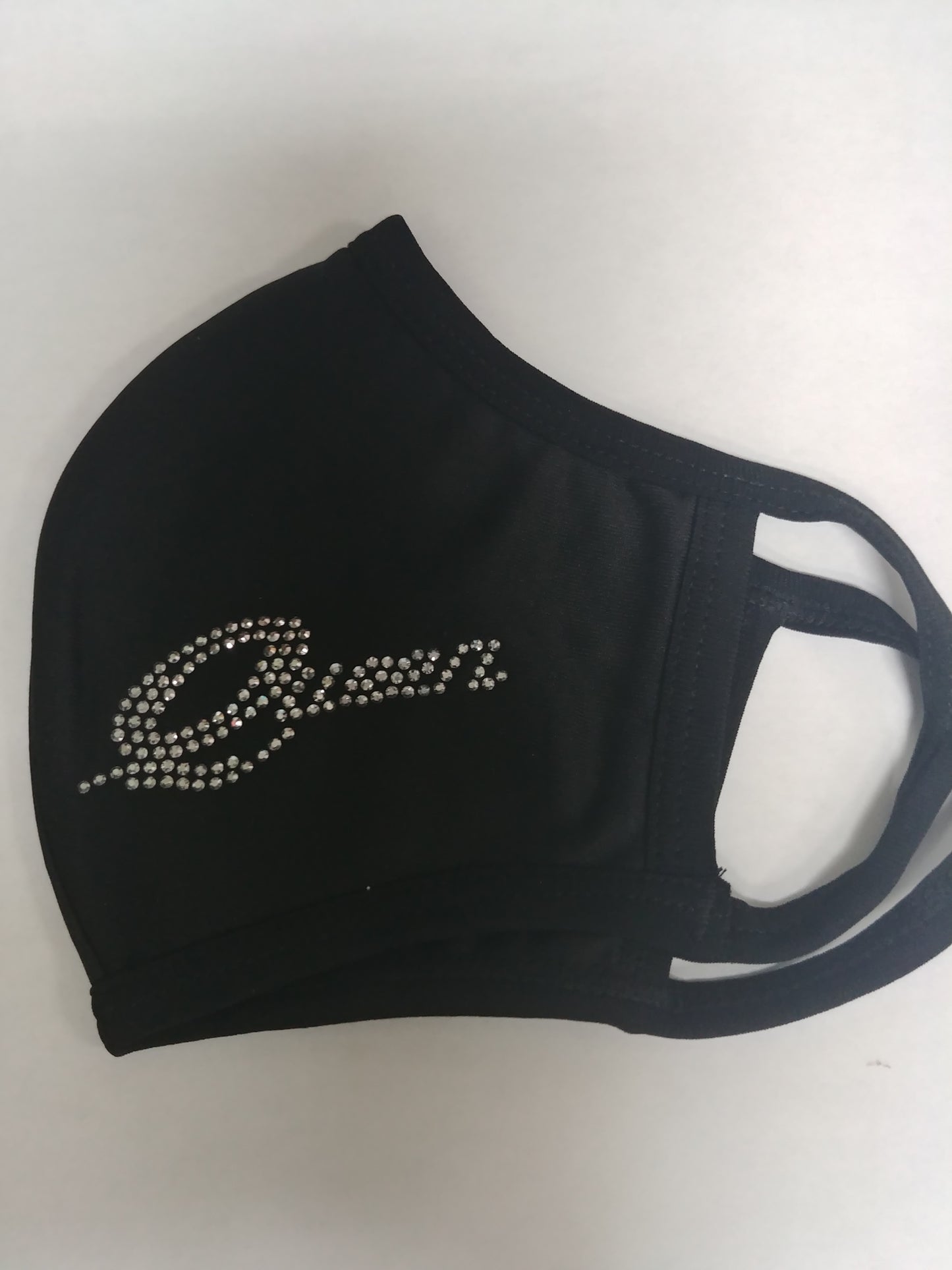 Queen Face Mask - Black - Pack 10pc (With Logo)