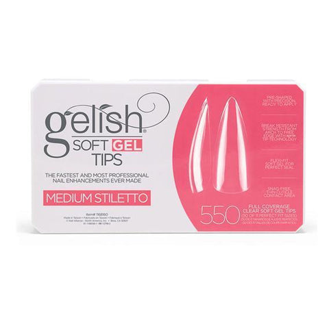 Gelish - Full Cover Soft Gel Tips - Medium Stiletto 550pc
