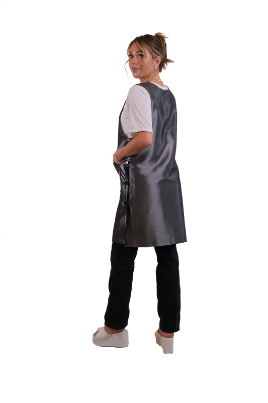 Therapispa - Apron Round Neck W/Button - Gray