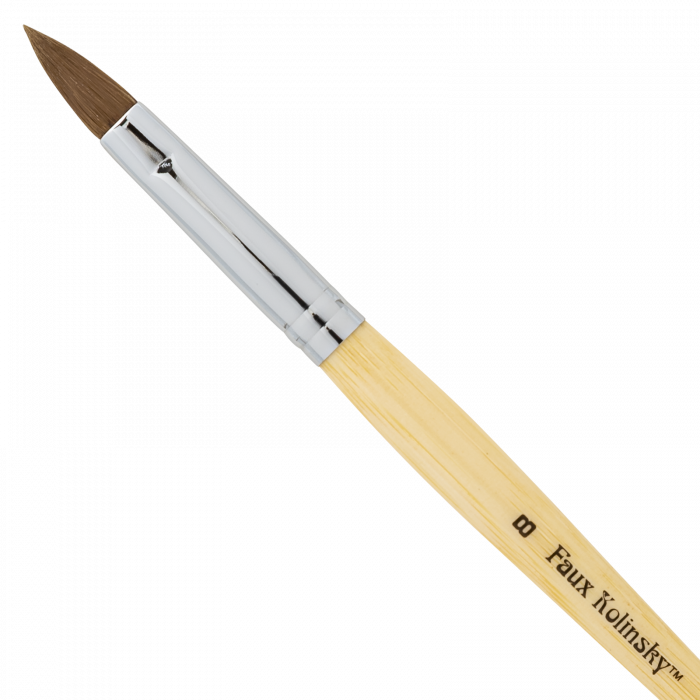 AmericaNails - Faux Kolinsky Acrylic Brush Oval #08 (Synthetic)(Pressed)