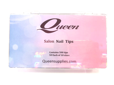 Queen - Full Cover Natural Coffin / Ballerina Nail Tips 550pc