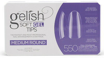 Gelish - Full Cover Soft Gel Tips - Medium Round 550pc